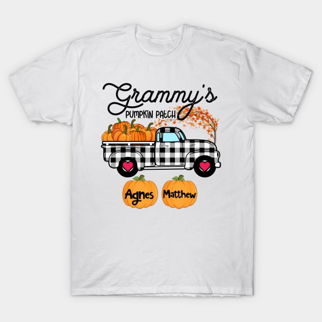 Grammy's Pumpkin Patch Truck Art, Happy Halloween Shirt, Fall Shirt, Grandma Birthday Gift, Personalized T-Shirt by briscoelavinia6674